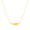 14K Yellow Gold Angel Wing Necklace by Avera Group