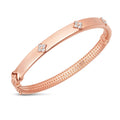 14k Rose Gold Trilogy Diamond Bangle by Avera Group