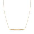 14k Yellow Gold Thin Textured Bar Necklace by Avera Group
