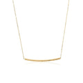14k Yellow Gold Thin Textured Bar Necklace by Avera Group
