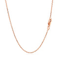 14k Rose Gold Diamond Cut Cable Link Chain (1.30 mm) by Avera Group