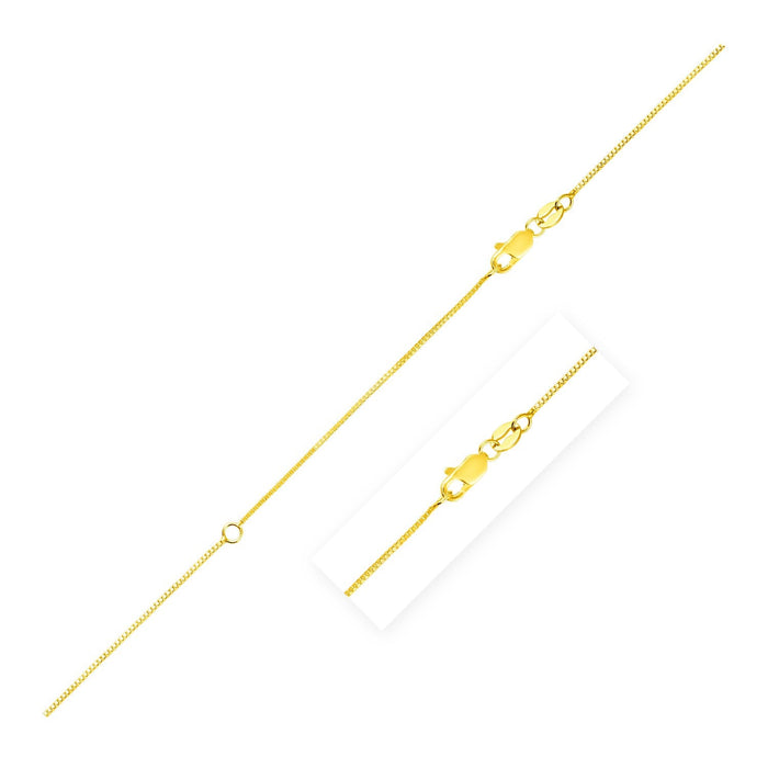 Extendable Box Chain in 14k Yellow Gold (0.7mm) by Avera Group