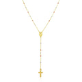 14k Tri Color Gold Lariat Rosary Necklace by Bids.com