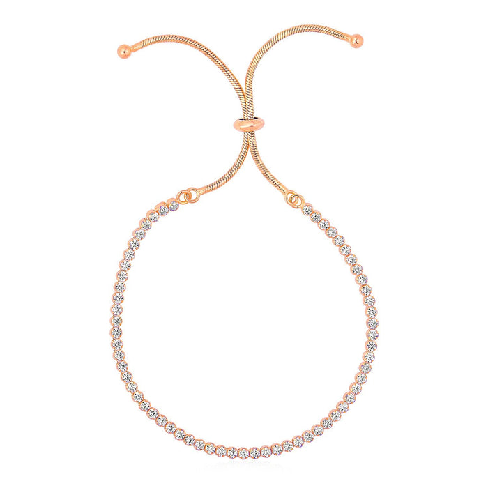 Adjustable Tennis Style Bracelet with Cubic Zirconia in Sterling Silver (5.10 mm) by Avera Group