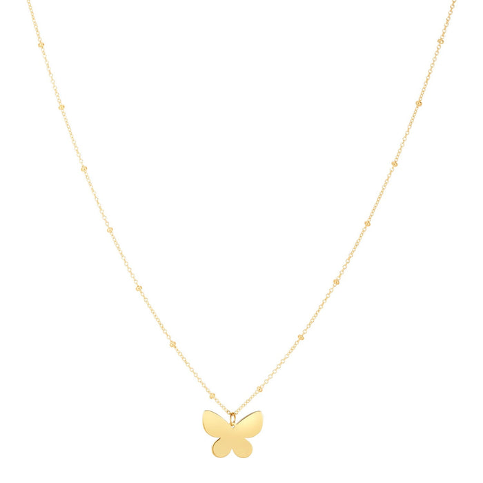 14k Yellow Gold Ppillon Butterfly Necklace by Avera Group