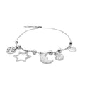 Adjustable Bead Bracelet with Celestial Charms in Sterling Silver by Avera Group