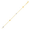 14k Two Tone Gold Bracelet with Polished Cubes