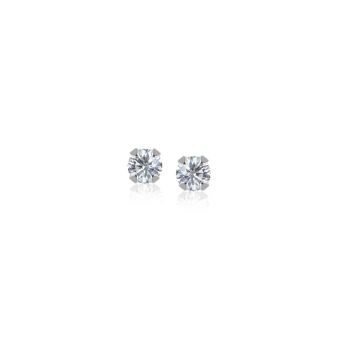 14k White Gold White Cubic Zirconia 2mm Stud Earrings by Avera Group