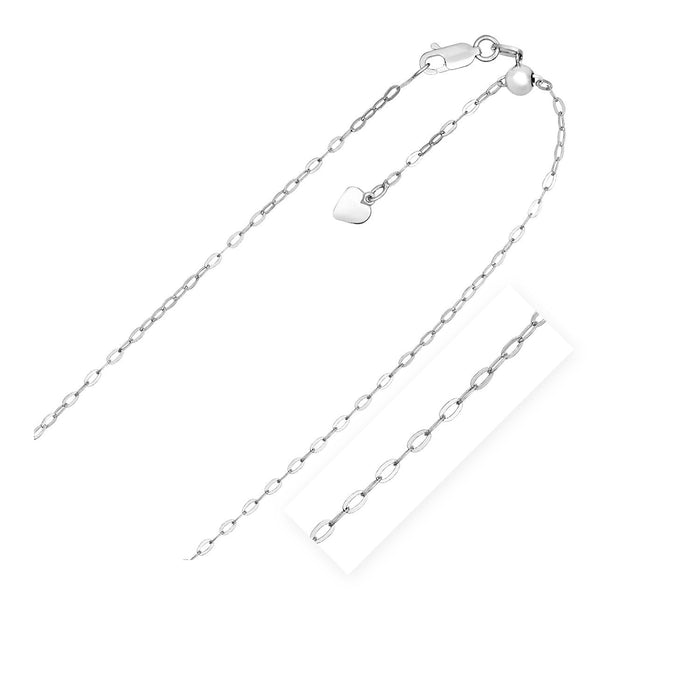 Sterling Silver Adjustable Piatto Chain (1.50 mm) by Avera Group