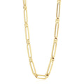 14k Yellow Gold High Polish Elongated Paperclip Jax Link Necklace by Avera Group