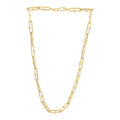 14k Yellow Gold High Polish Elongated Paperclip Jax Link Necklace by Avera Group