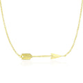 14k Yellow Gold Chain Necklace with Horizontal Arrow Pendant by Avera Group