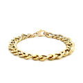 14k Yellow Gold Curb Chain Design with Diamond Cuts Bracelet by Avera Group