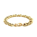 14k Yellow Gold Curb Chain Design with Diamond Cuts Bracelet by Avera Group