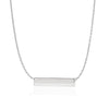 14k White Gold Smooth Flat Horizontal Bar Style Necklace