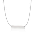 14k White Gold Smooth Flat Horizontal Bar Style Necklace by Avera Group