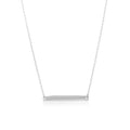 14k White Gold Smooth Flat Horizontal Bar Style Necklace by Avera Group