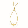 14k Yellow Gold Anchor Design Adjustable Lariat Bracelet