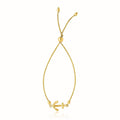 14k Yellow Gold Anchor Design Adjustable Lariat Bracelet by Avera Group