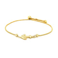 14k Yellow Gold Anchor Design Adjustable Lariat Bracelet by Avera Group