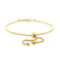 14k Yellow Gold Anchor Design Adjustable Lariat Bracelet by Avera Group