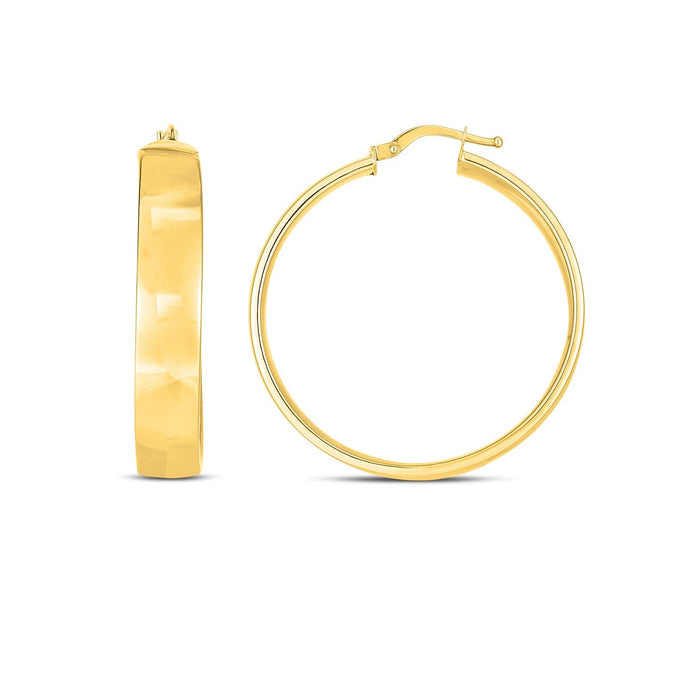 14k Yellow Gold Wedding Band Hoops (7x35mm) by Avera Group