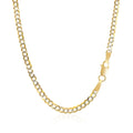 14k Two Tone Gold Pave Curb Chain (2.60 mm) by Avera Group