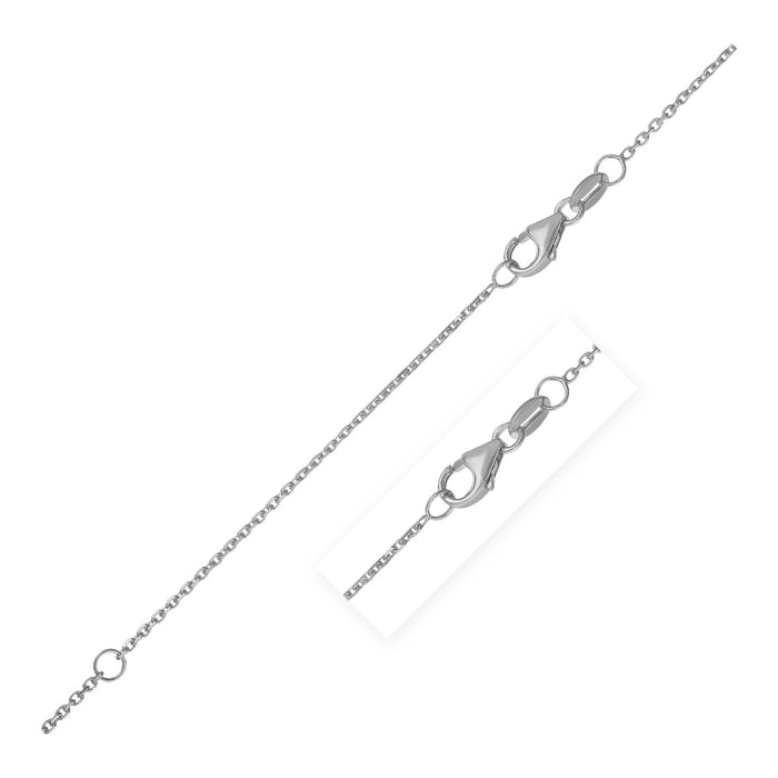 Double Extendable Diamond Cut Cable Chain in 14k White Gold (0.8mm) by Avera Group
