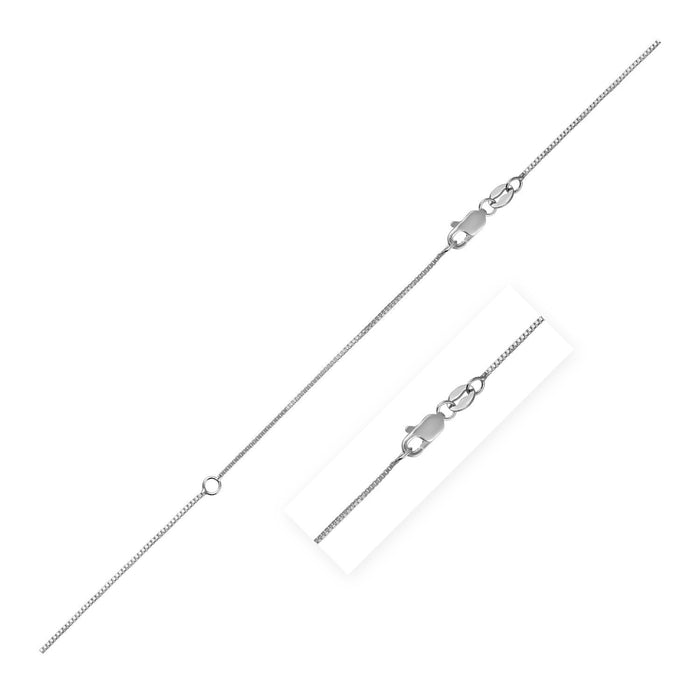 Extendable Box Chain in 14k White Gold (0.7mm) by Avera Group