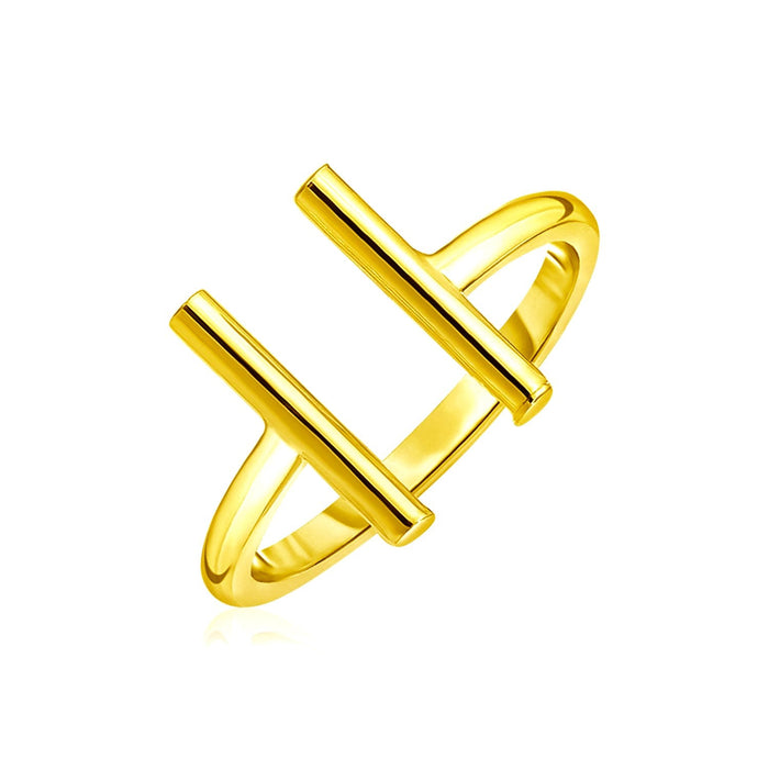 14k Yellow Gold Open Ring with Bars by Avera Group