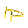 14k Yellow Gold Open Ring with Bars by Avera Group