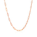 14K Rose Gold Delicate Paperclip Chain (2.10 mm) by Avera Group