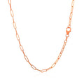 14K Rose Gold Delicate Paperclip Chain (2.10 mm) by Avera Group