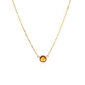 14k Yellow Gold 17 inch Necklace with Round Citrine by Avera Group