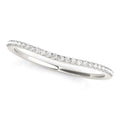 14k White Gold Pave Style Setting Curved Diamond Wedding Band (1/10 cttw) by Bids.com