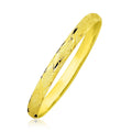10k Yellow Gold Slender Diamond Pattern Textured Bangle by Bids.com