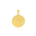 14k Two Tone Gold Round Textured Religious Medal Pendant by Avera Group