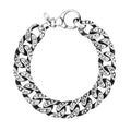 Sterling Silver Gunmetal Finish Cuban Link Bracelet with Dots (13.50 mm) by Avera Group