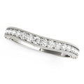 14k White Gold Bead Border Curved Diamond Wedding Ring (1/4 cttw) by Bids.com