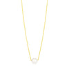 14k Yellow Gold Pearl Solitaire Necklace