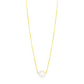14k Yellow Gold Pearl Solitaire Necklace by Avera Group