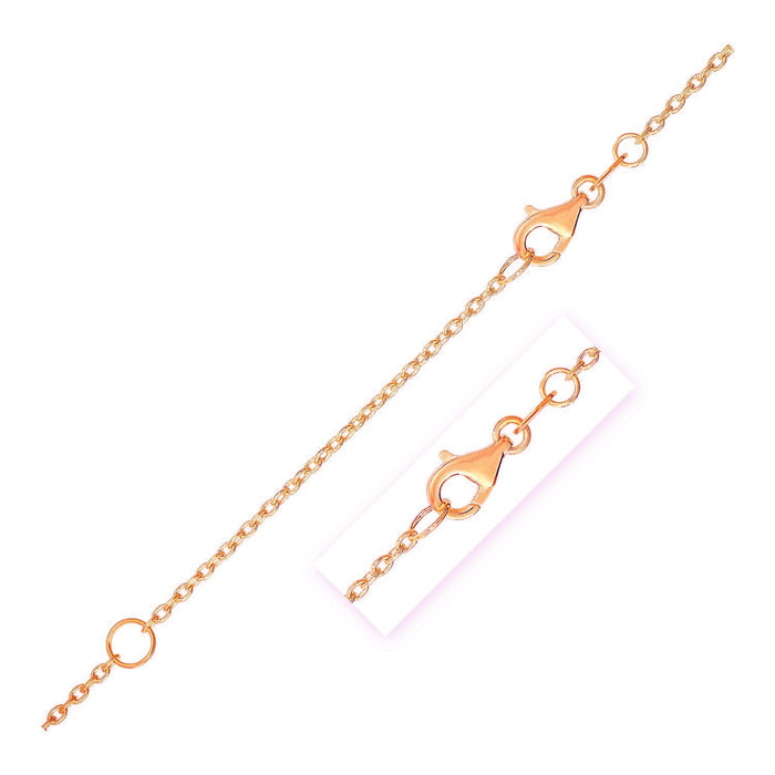 Extendable Cable Chain in 14k Rose Gold (1.50 mm) by Avera Group
