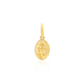 14k Yellow Gold Oval Religious Medal Pendant by Avera Group