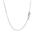 10k White Diamond Cut Cable Link Chain (0.87 mm) by Avera Group
