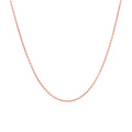 14k Pink Gold Round Cable Link Chain (1.10 mm) by Avera Group