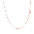 14k Pink Gold Round Cable Link Chain (1.10 mm) by Avera Group