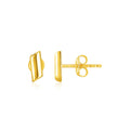 14k Yellow Gold Polished Rectangular Post Earrings by Bids.com