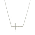 Sterling Silver Cross Bracelet with Cubic Zirconias by Avera Group