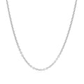 Sterling Silver Rhodium Plated Round Cable Chain 1.8mm by Avera Group
