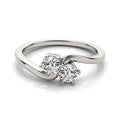 Solitaire Two Stone Diamond Ring in 14k White Gold (1/2 cttw) by Bids.com